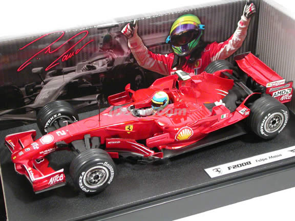 2008 Ferrari Formula One F1 diecast model race car 1:18 scale #2 Felipe Massa by Hot Wheels - M0549