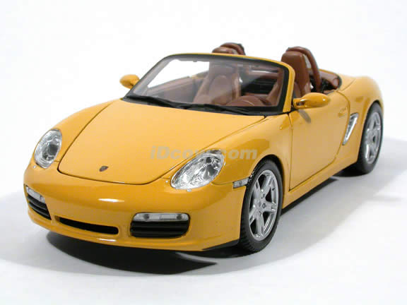 2005 Porsche Boxster diecast model car 1:18 scale die cast by Maisto - Yellow