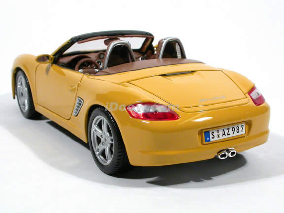 2005 Porsche Boxster diecast model car 1:18 scale die cast by Maisto - Yellow