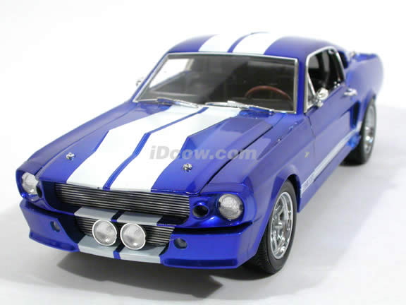1967 Ford Mustang Shelby GT500E Eleanor diecast model car 1:18 scale die cast by Shelby Collectibles - Chrome Blue