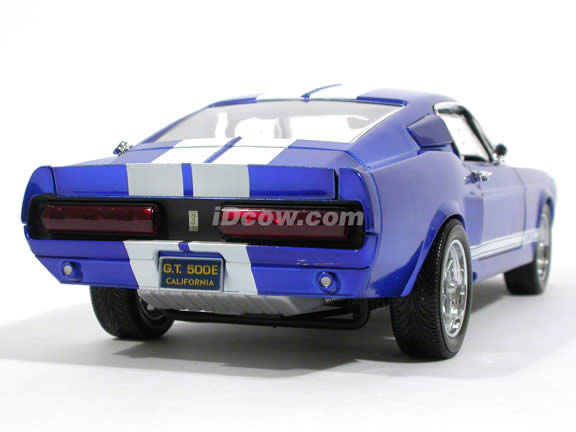 1967 Ford Mustang Shelby GT500E Eleanor diecast model car 1:18 scale die cast by Shelby Collectibles - Chrome Blue