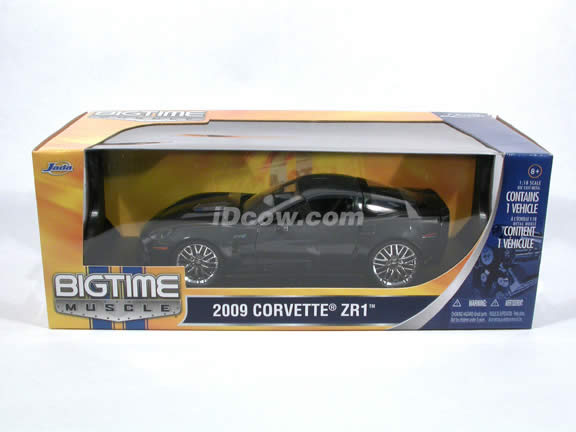 2009 Chevrolet Corvette ZR1 diecast model car 1:18 scale die cast by Jada Toys - Dark Grey 92025