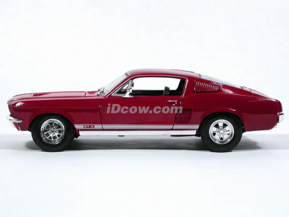 1967 Ford Mustang GTA Fastback diecast model car 1:18 scale die cast by Maisto - Red