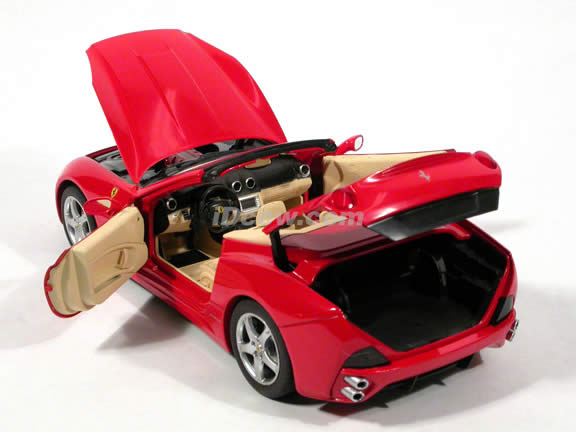 2010 Ferrari California diecast model car 1:18 die cast by Hot Wheels - Red