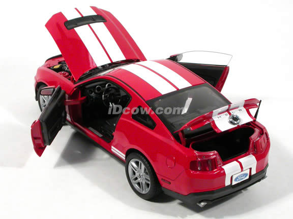 2010 Ford Shelby Mustang GT500 diecast model car 1:18 die cast by Shelby Collectibles - Red