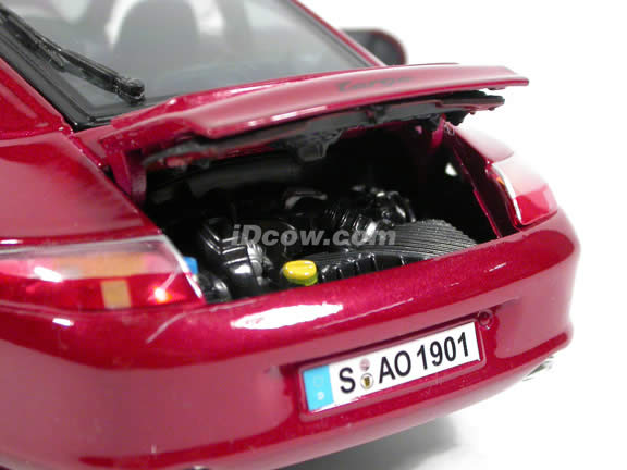 2004 Porsche 911 Targa diecast model car 1:18 scale die cast by Maisto - Dark Red