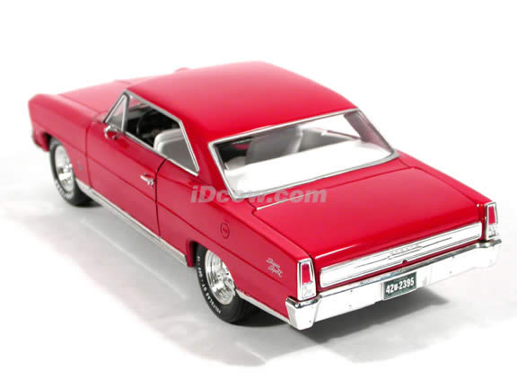 1966 Chevy Nova SS diecast model car 1:18 scale die cast by Ertl 1 of 2500 - Red