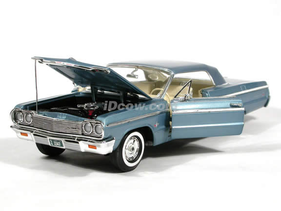 1964 Chevy Impala diecast model car 1:18 scale SS 409 by Ertl 1 of 2500 - Light Blue