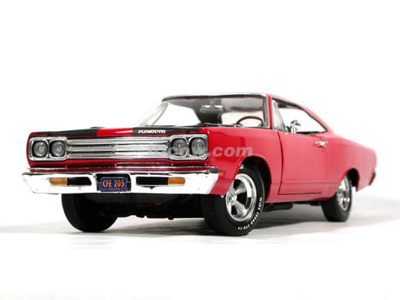 1969 Plymouth Roadrunner diecast model car 1:18 scale die cast by Ertl - Red