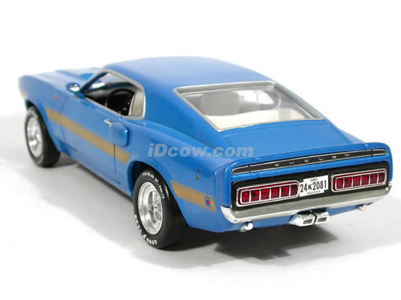 1969 Ford Mustang Shelby GT-500 diecast model car 1:18 scale die cast by Ertl - Blue