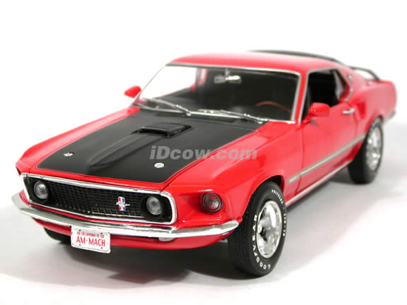1969 Ford Mustang Mach 1 diecast model car 1:18 scale die cast by Ertl - Orange