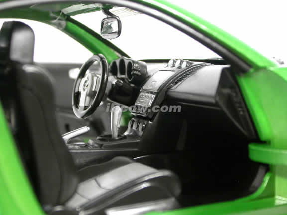 2003 Nissan 350Z diecast model car 1:18 scale Fast and Furious 3 Tokyo Drift by Ertl - Green 53608D
