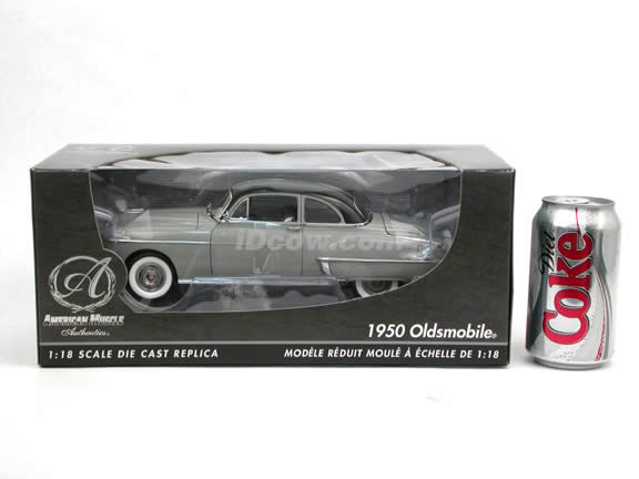 1950 Oldsmobile Rocket 88 diecast model car 1:18 scale die cast by ERTL Authentics - Grey with Blacktop 39402