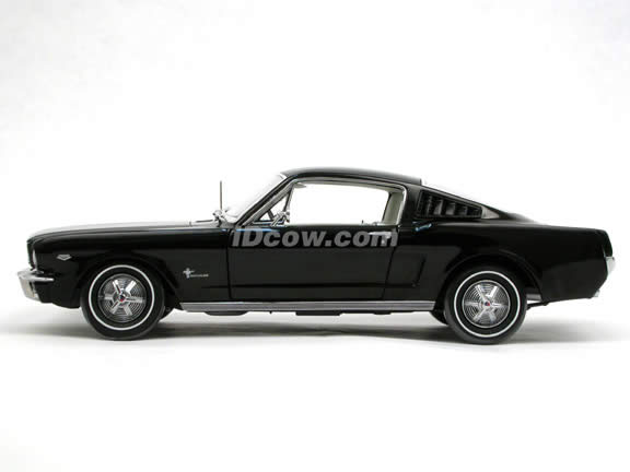 1965 Ford Mustang diecast model car 1:18 scale Fastback by ERTL Authentics - Black 39300