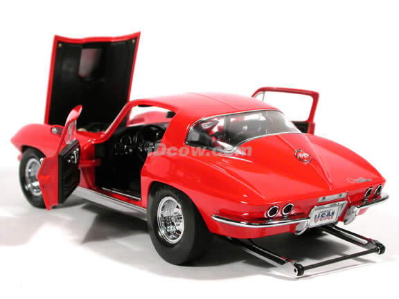 1967 Chevrolet Corvette Sting Ray Drag Racer diecast model car 1:18 scale die cast by Motor Box Exoto - Orange Red