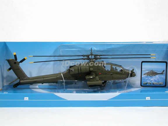 Apache AH-64 Helicopter diecast model 1:55 scale die cast from NewRay - Military Green