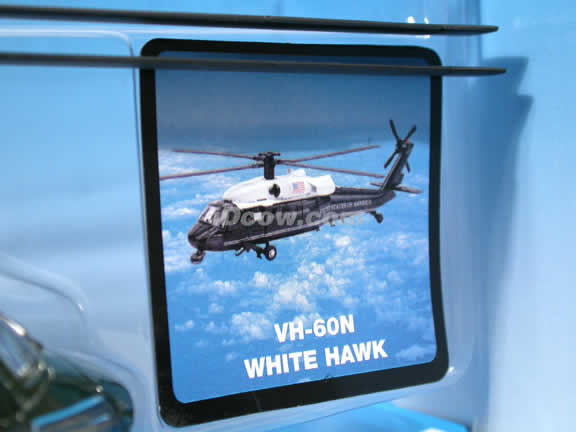 White Hawk VH-60N Helicopter diecast model 1:72 scale die cast from NewRay - Dark Green and White