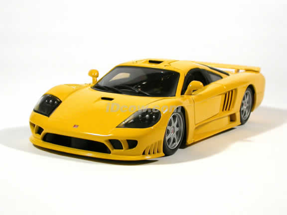Saleen S7 diecast model car 1:18 die cast by Hot Wheels - Yellow