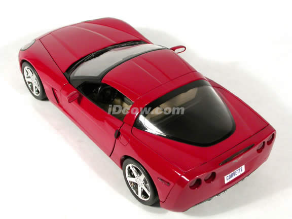 2005 Chevrolet C6 Corvette diecast model car 1:18 scale die cast by Hot Wheels - Red
