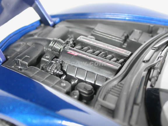 2005 Chevrolet C6 Corvette diecast model car 1:18 scale die cast by Hot Wheels - Blue
