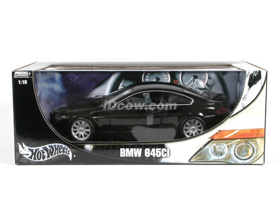 2004 BMW 645Ci diecast model car 1:18 scale die cast by Hot Wheels - Black