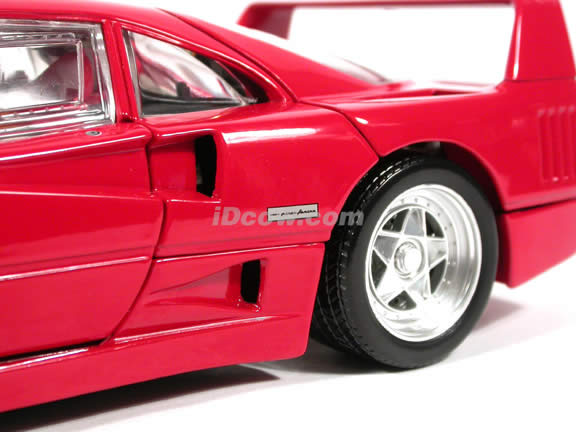 1989 Ferrari F40 diecast model car 1:18 scale die cast by Hot Wheels - Red