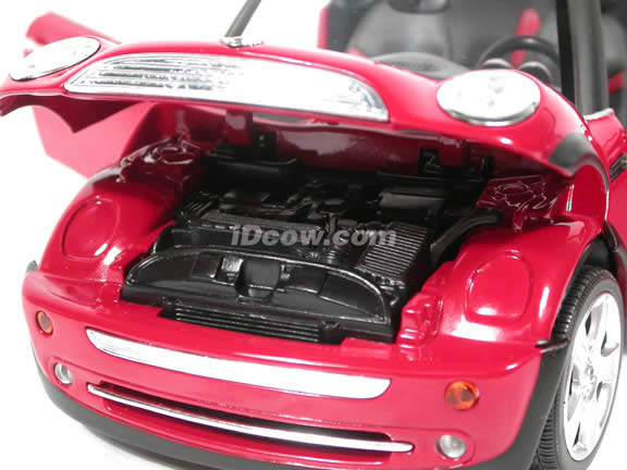 2004 Mini Cooper Cabrio diecast model car 1:18 scale die cast by Hot Wheels - Red