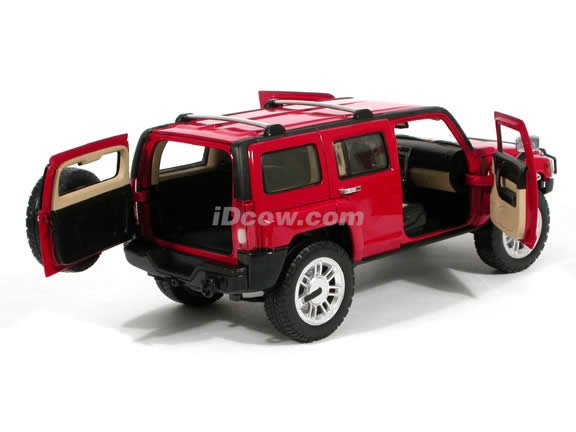 2005 Hummer H3 Wagen diecast model car 1:18 scale die cast by Hot Wheels - Red