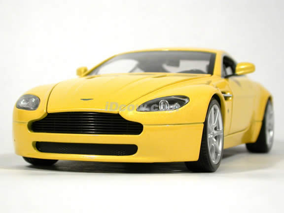 2005 Aston Martin Vantage diecast model car 1:18 scale diecast by Hot Wheels - Yellow