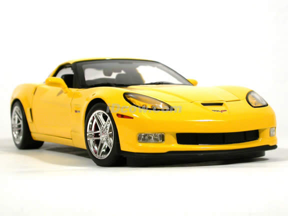2006 Chevrolet Corvette Z06 diecast model car 1:18 scale diecast by Hot Wheels - Yellow