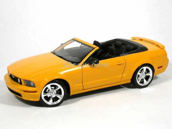 2005 Ford Mustang GT Convertible diecast model car 1:18 scale diecast by Hot Wheels - Yellow