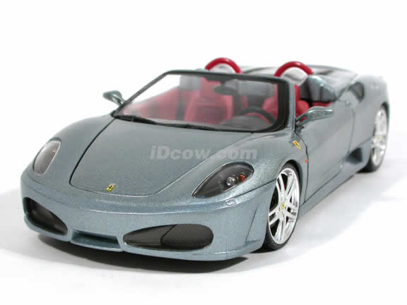 2006 Ferrari F430 diecast model car 1:18 scale spider by Hot Wheels - Grey Silver H3074 Spider
