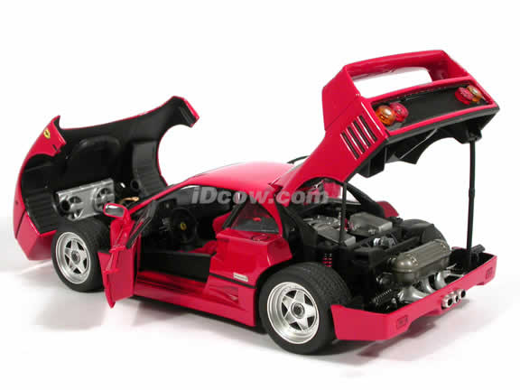 1989 Ferrari F40 diecast model car 1:18 scale die cast by Hot Wheels Elite - Red J2925