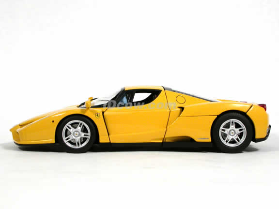 2002 Ferrari Enzo diecast model car 1:18 scale die cast by Hot Wheels Elite - Yellow Elite J2920
