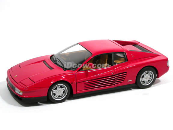 1984 Ferrari Testarossa diecast model car 1:18 scale die cast by Hot Wheels Elite - Red Elite J2927