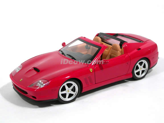 2006 Ferrari 575M Superamerica diecast model car 1:18 scale die cast by Hot Wheels - Red J2858