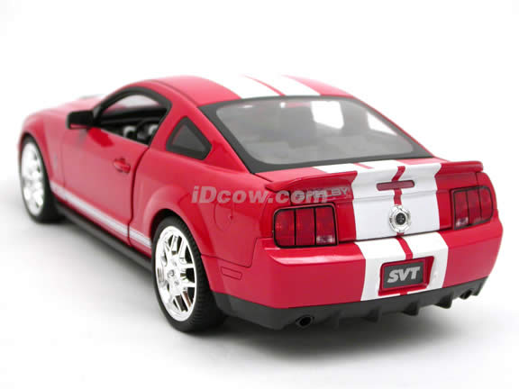 2007 Ford Mustang Shelby GT500 diecast model car 1:18 scale die cast by Hot Wheels - Red J2855