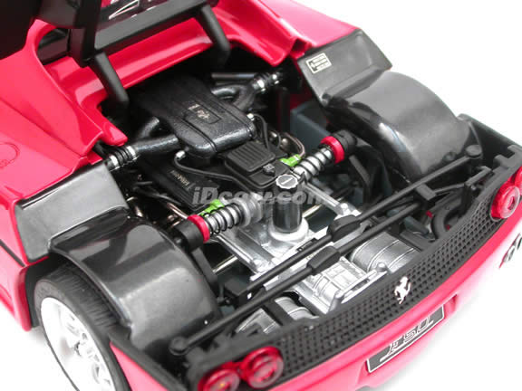 1995 Ferrari F50 diecast model car 1:18 scale die cast by Hot Wheels Elite - Red J2929