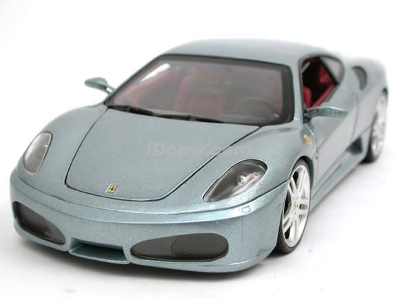 2006 Ferrari F430 diecast model car 1:18 scale diecast by Hot Wheels - Metallic Grey H3069