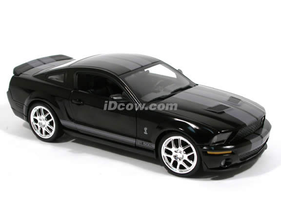 2007 Ford Mustang Shelby GT500 diecast model car 1:18 scale die cast by Hot Wheels - Black J2866