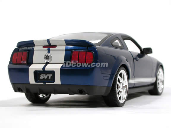 2007 Ford Mustang Shelby GT500 diecast model car 1:18 scale die cast by Hot Wheels - Blue J2867