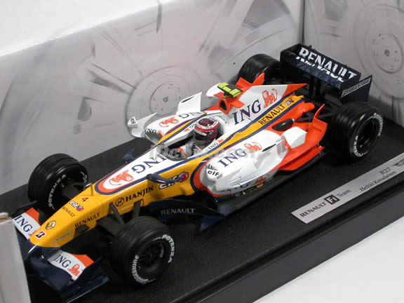 2007 Renault Formula One F1 R27 #4 Heikki Kovalainen diecast model car 1:18 scale die cast by Hot Wheels - K6632