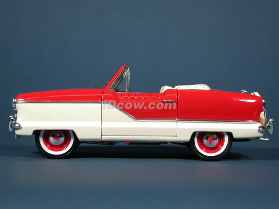 1959 Metropolitan 1500 diecast model car 1:18 scale die cast by Highway 61 - Red & White