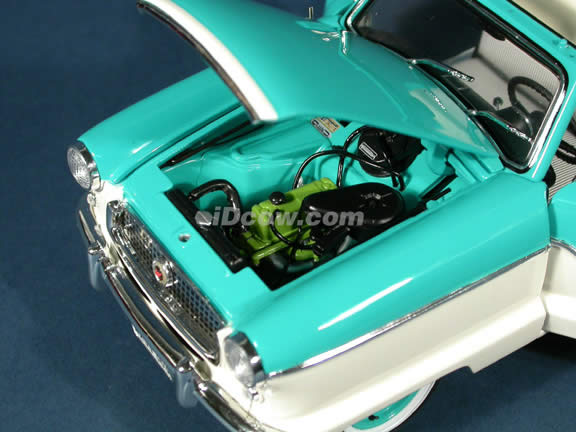 1959 Metropolitan 1500 diecast model car 1:18 scale die cast by Highway 61 - Teal & White