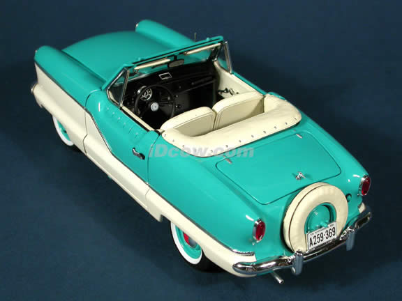 1959 Metropolitan 1500 diecast model car 1:18 scale die cast by Highway 61 - Teal & White