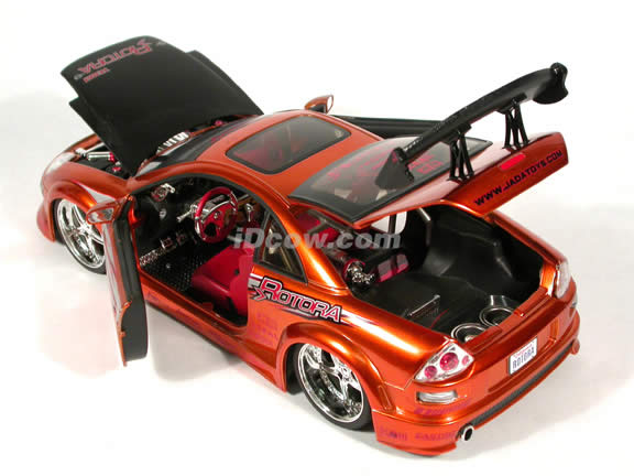2003 Mitsubishi Eclipse diecast model car 1:18 scale from Import Racer Jada Toys - Orange