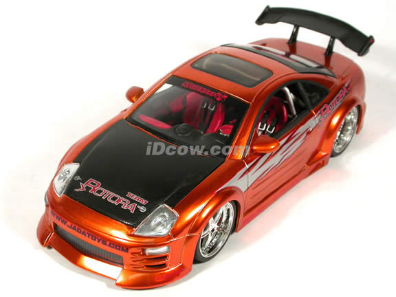 2003 Mitsubishi Eclipse diecast model car 1:18 scale from Import Racer Jada Toys - Orange