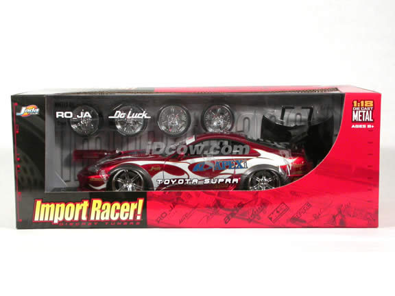 1995 Toyota Supra diecast model car 1:18 scale from Import Racer Jada Toys - Red