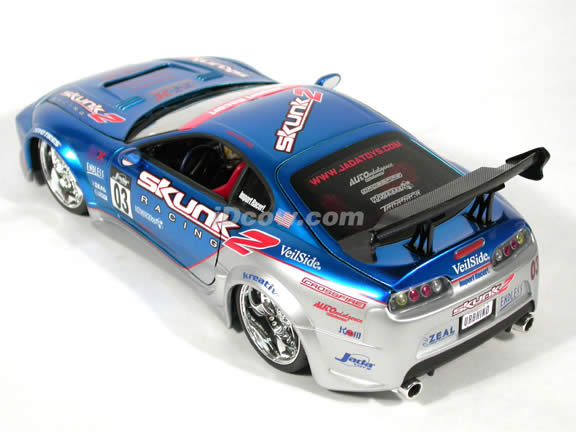 1995 Toyota Supra diecast model car 1:18 scale from Import Racer Jada Toys - Blue