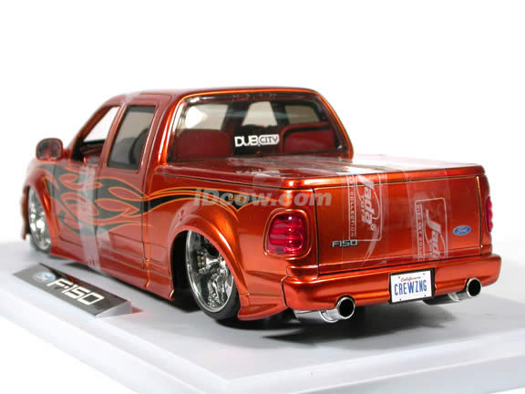 2003 Ford F-150 diecast model truck 1:18 scale die cast from Dub City Jada Toys - Orange Copper